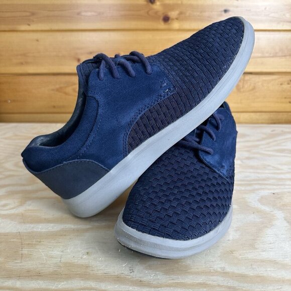 UGG Mens Shoes Size 7 Hepner Navy Blue Woven Weave Casual Sneakers - Picture 2 of 6